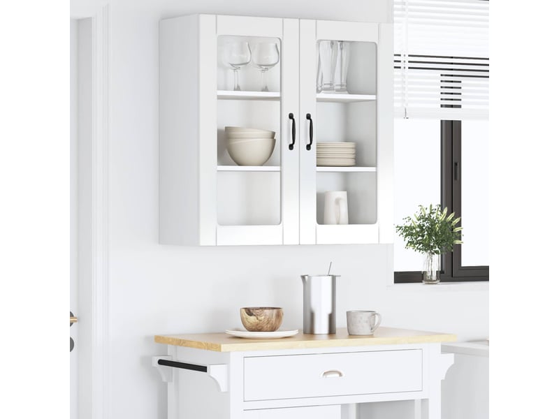 Meuble mural de cuisine, cabinet en verre mural blanc brillant 80x31x80cm shl2595 - Conforama D