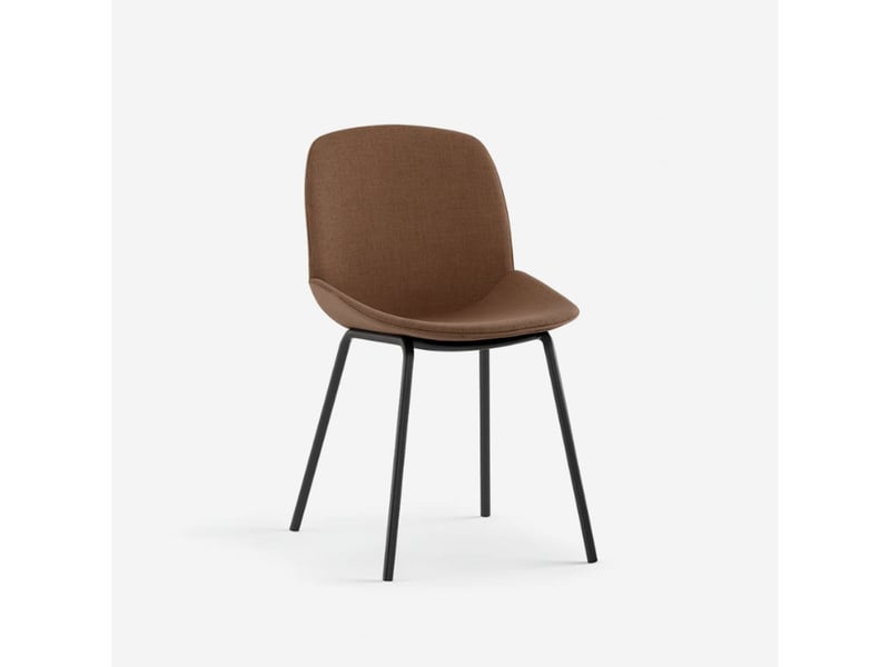  Lot de 4 chaises de salle à manger rembourrées en tissu adhara - rouiller  - Conforama C