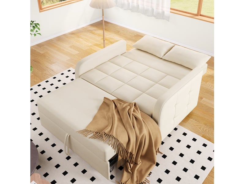  Canapé-lit modenvie convertible 2 places 127 x 75 cm beige dossier réglable  - Conforama E