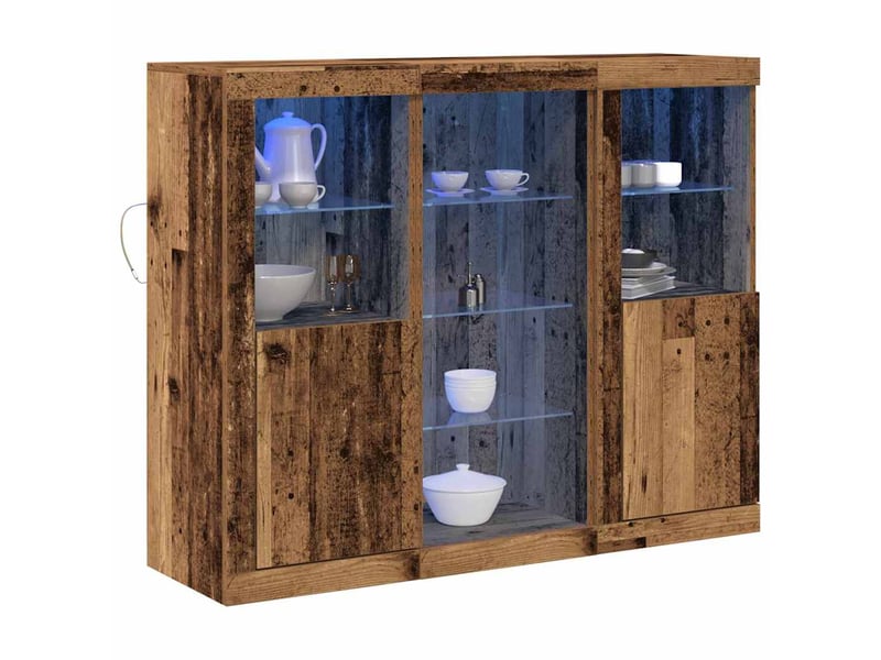 Buffet - bahut - meuble de rangement led bois ancien 123 x 37 x 100 cm bois d'ingénierie - Conforama C