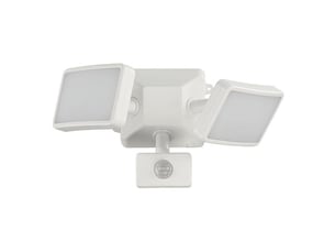 Luminaire de secours extérieur avec détecteur de mouvement, projecteur led 1200lm avec pir, alimenté par le secteur, blanc froid, double tête, 100 w