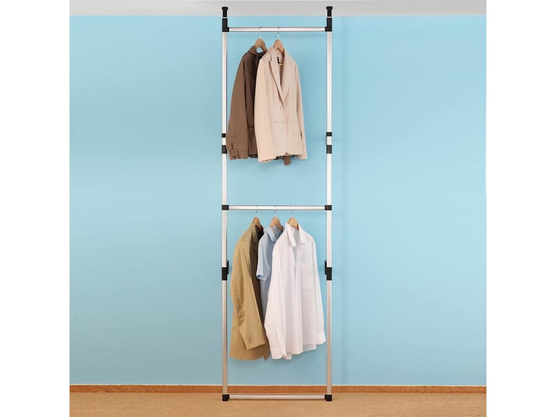  Système de garde-robe télescopique avec barres aluminium  - Conforama D