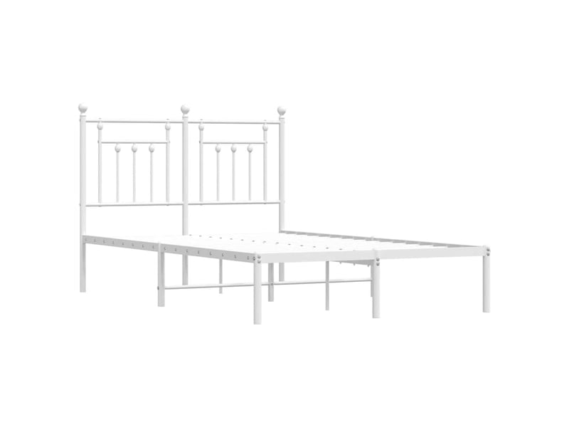  Lit double- lit adulte -  cadre de lit métal sans matelas et tête de lit blanc 120x190 cm  - Conforama B