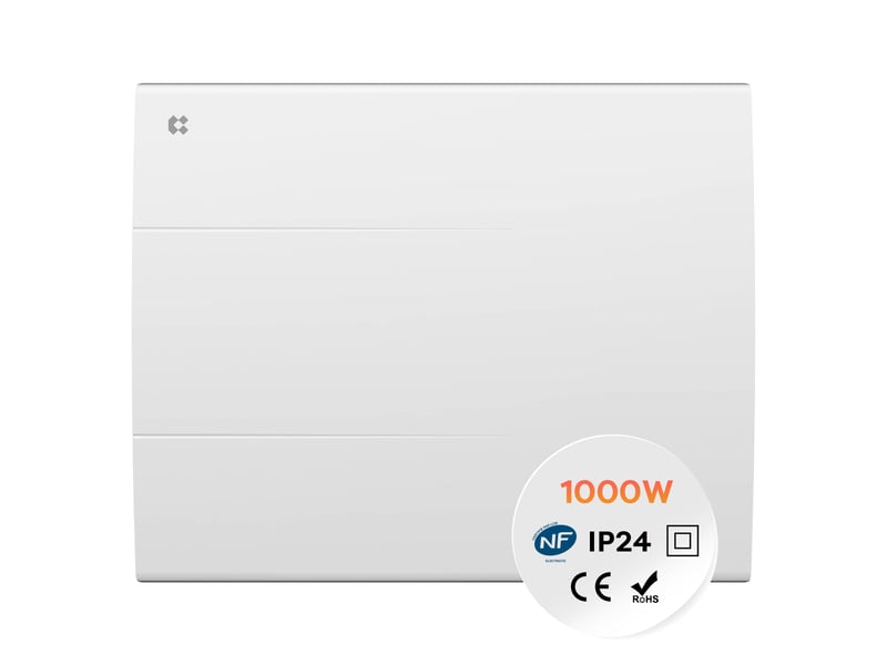 Radiateur électrique 1000w à inertie céramique programmable fil pilote pid ip24 salle de bain CBHT10E - Conforama A