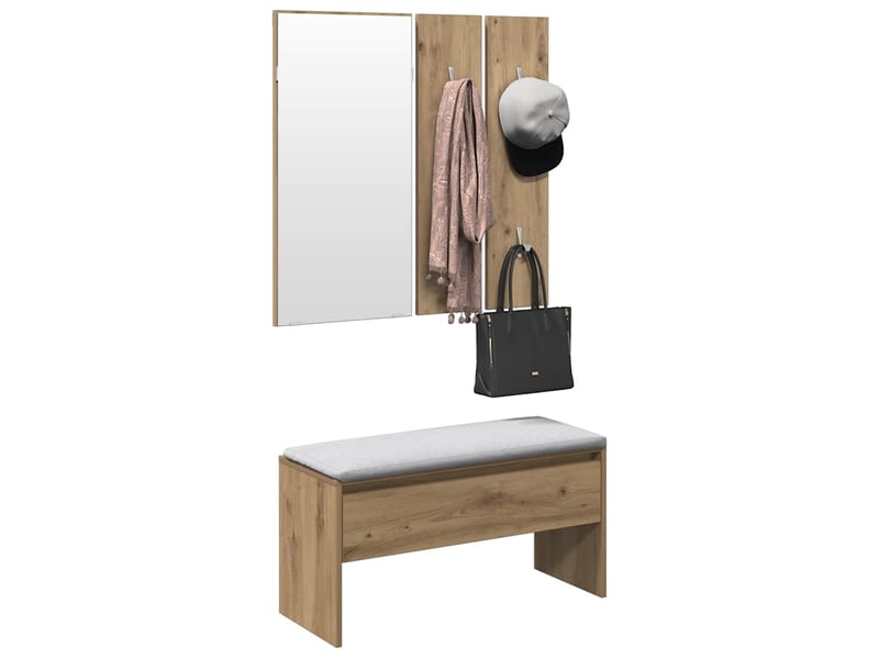  Ensemble de meubles de couloir chêne artisanal bois ingénierie shl8250  - Conforama C