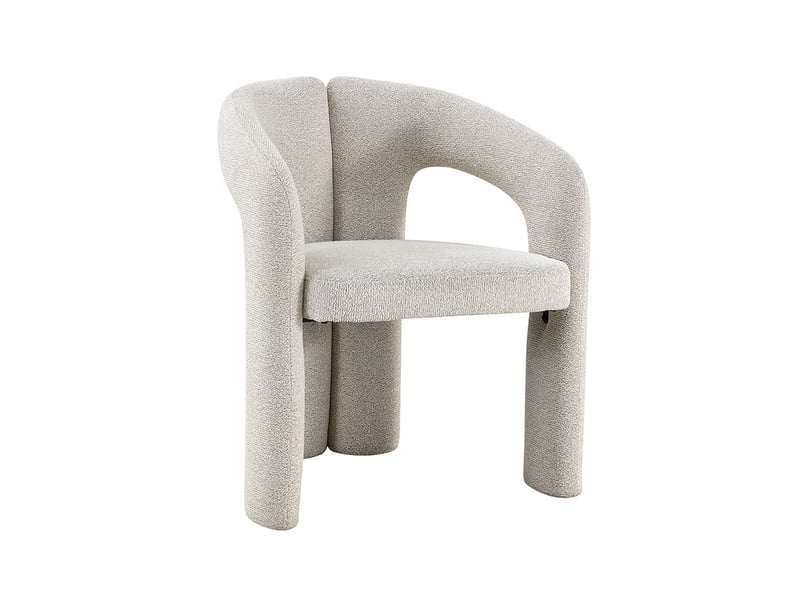 Beja - fauteuil en tissu bouclette écru BEJA-ECRU - Conforama A
