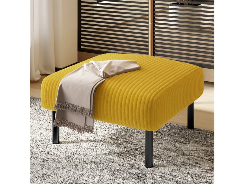  Pouf 56x51x39 cm pieds en métal jaune  - Conforama B