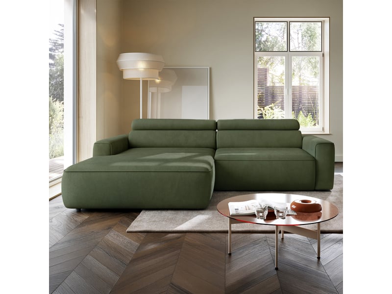 Selsey fando - canapé d'angle - 252 cm - velours vert sauge Fando - Conforama B