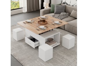 Table basse rectangulaire coloris bicolore <strong>MAISENTIEL</strong> <strong></strong> - 50 cmx100 cm