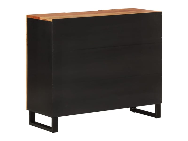  Buffet - bahut - meuble de rangement avec 2 portes 90x33x75 cm bois massif d'acacia  - Conforama E