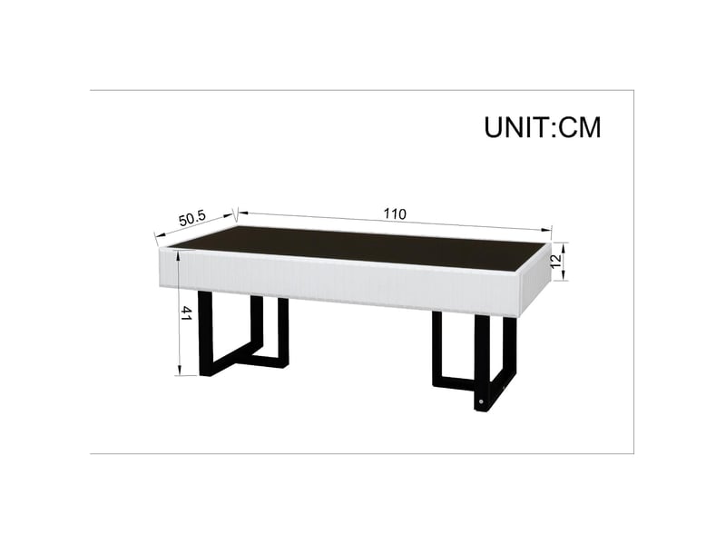 Ensemble meuble tv 170 cm et table basse en mdf et panneaux de particules noir et blanc - Conforama E
