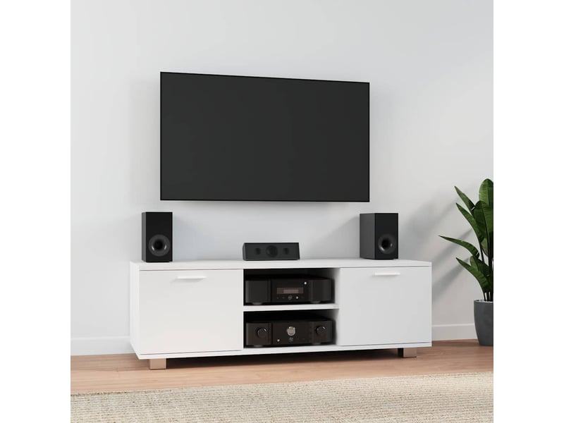  Meuble tv - banc tv - meuble de rangement blanc 120x40,5x35 cm bois d'ingénierie  - Conforama B