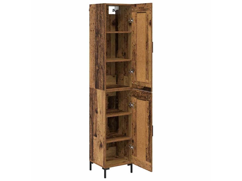 Haut armoire, armoire de rangement bois ancien 34,5x34x180 cm bois d'ingénierie shl3669 - Conforama E