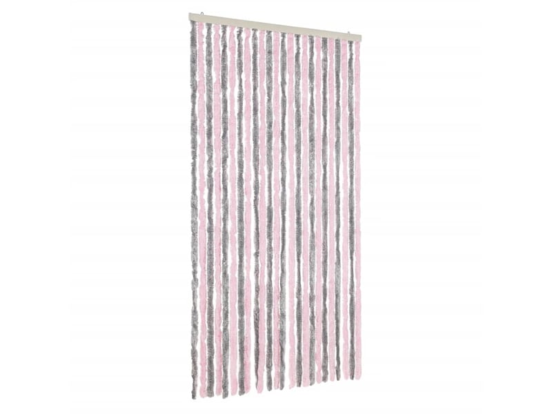  Rideau anti-mouches, moustiquaire gris argenté et rose 100x220 cm chenille cf43523  - Conforama A