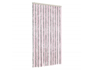 Rideau anti-mouches, moustiquaire gris argenté et rose 100x220 cm chenille cf43523
