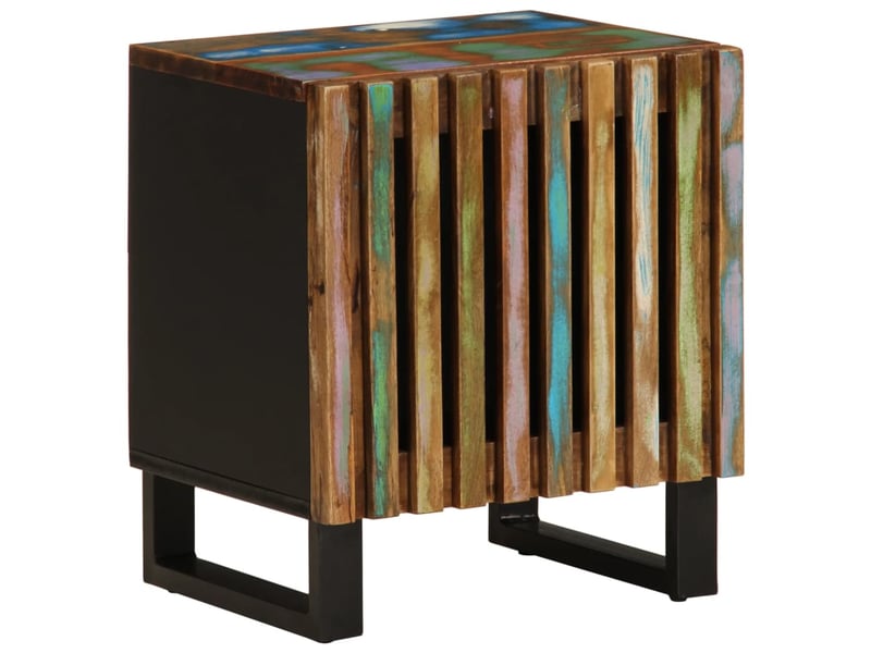  Lot de 2 tables de chevet - cabinet de chevet - table de nuit 40x34x46 cm bois massif de récupération  - Conforama A