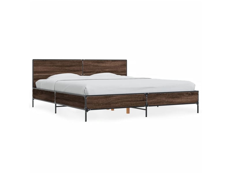  Lit double- lit adulte -  cadre de lit sans matelas chêne marron 200x200 cm  - Conforama A