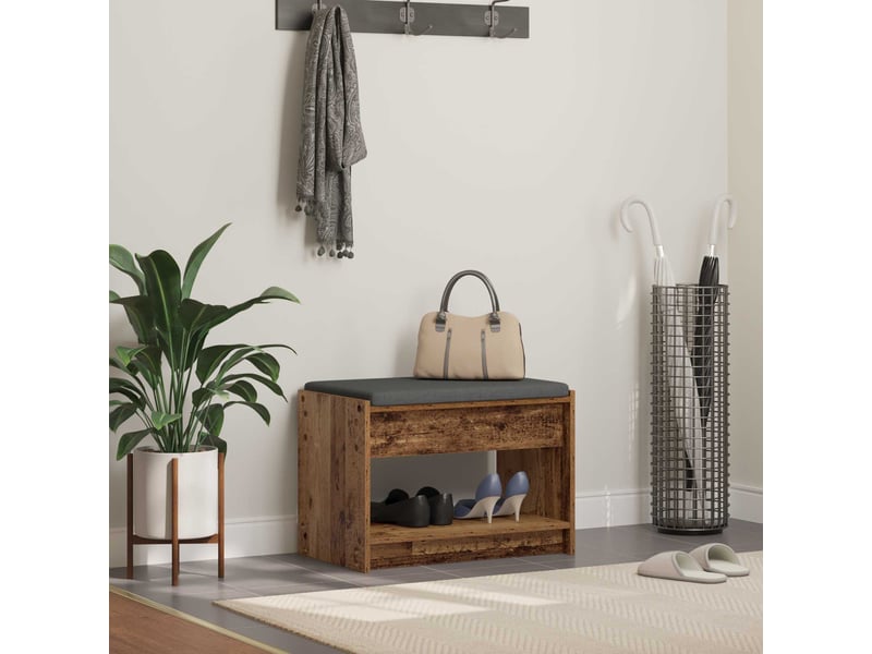 Banc d'entrée, banc interieur bois ancien 63x38x45 cm  - Conforama B