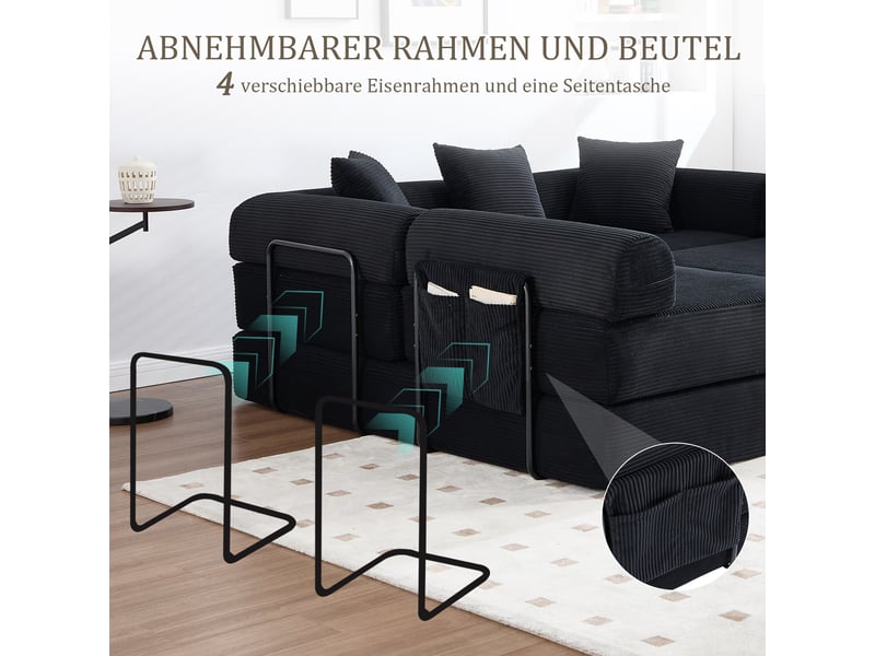  Canapé de salon, canapé salon, noir; avec rangement  - Conforama D