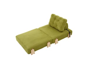 Fauteuil convertible <strong>MODENVIE</strong> <strong></strong> Velours côtelé vert vendu A l'unité