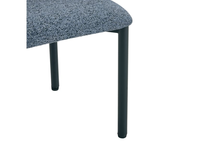  Lot de 2 chaises de salle à manger 50,7x47 cm – bleu – assise et dossier rembourrés, piètement métal noir  - Conforama E