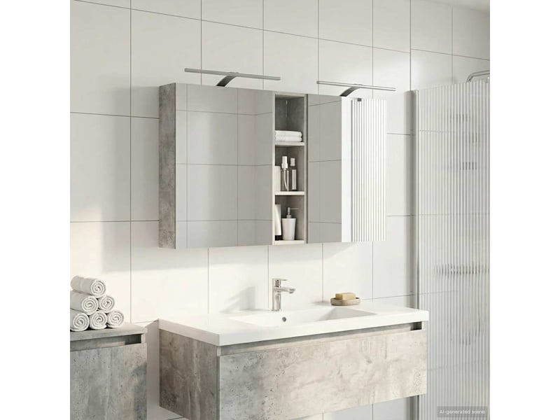 Ensemble de meubles de salle de bain 3 pcs 120x14.5x70 cm shl9786 - Conforama D