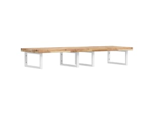 Étagère de vasque murale acier et bois massif d'acacia shl5097