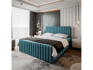 Lit avec rangement 180x200 cm MASSENO   coloris bleu