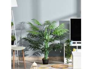 Palmier artificiel 16x125 cm 18 palmes en pot vert