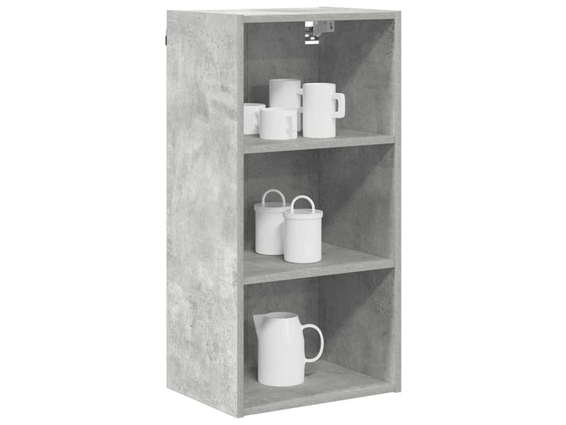  Meuble de rangement cuisine, armoire suspendue gris béton 40x29,5x80cm  - Conforama C