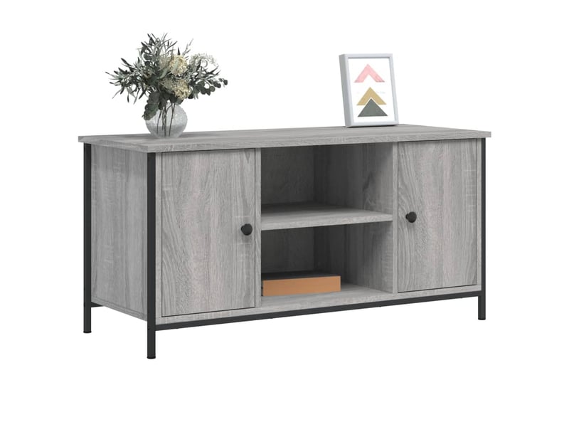  Meuble tv - banc tv - meuble de rangement sonoma gris 100x40x50 cm bois d'ingénierie  - Conforama C