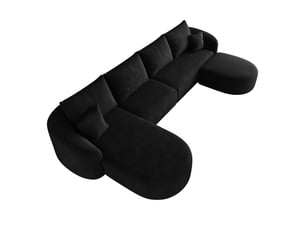 Canapé droit fixe <strong></strong> <strong></strong> 6 places Tissu noir