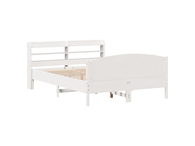  Lit double- lit adulte -  cadre de lit sans matelas blanc 160x200 cm bois de pin massif  - Conforama B