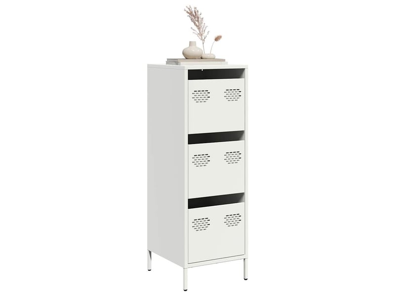  Buffet haut - bahut - meuble de rangement blanc 39x35x103,5 cm acier  - Conforama B
