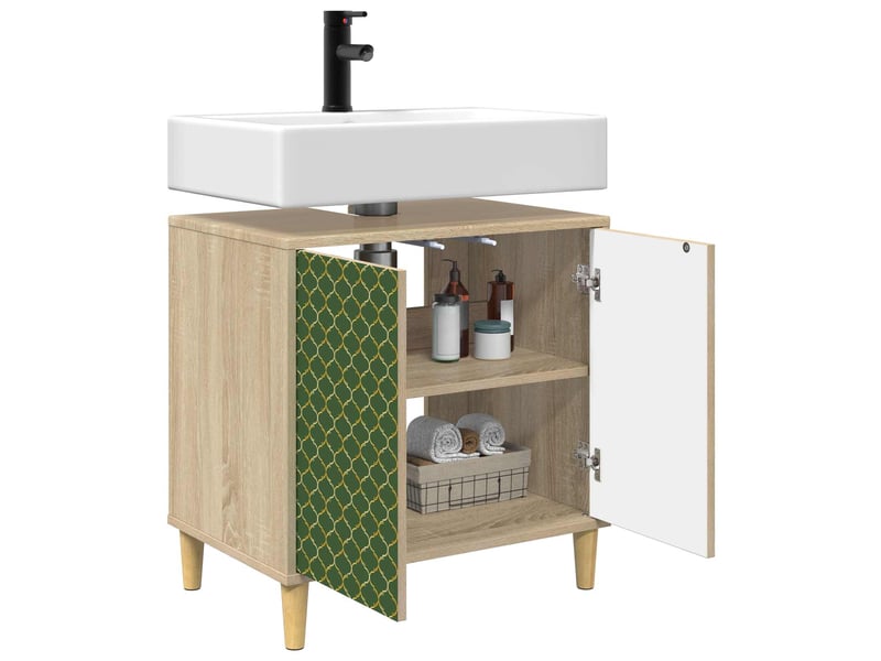  Armoire de salle de bain, meuble de rangement geleen sonoma 60x40x60 cm  - Conforama C