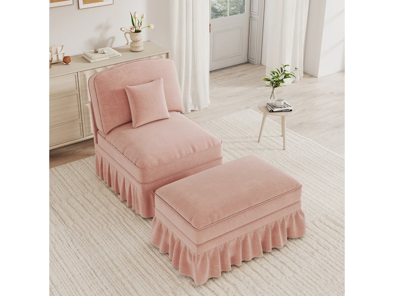 Canapé de salon, canapé pour séjour, en chenille, rose, pour salon, pour intérieur, mobilier pour espace de vie - Conforama E