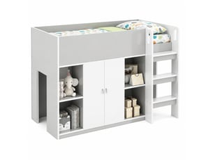 Lit mezzanine 90x200 cm <strong>HAVRYA</strong>  <strong></strong> coloris gris