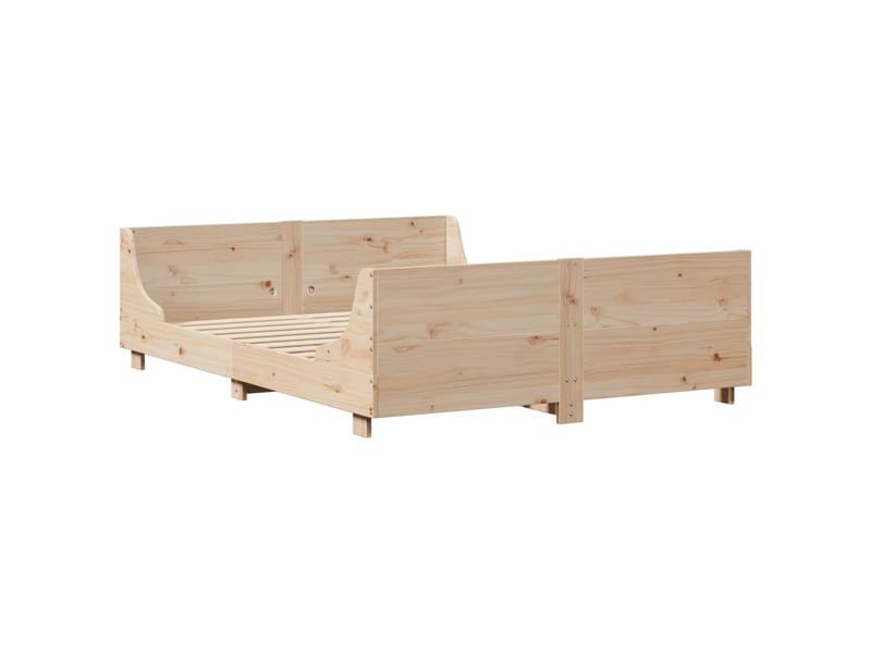  Lit double- lit adulte -  cadre de lit sans matelas 135x190 cm bois de pin massif  - Conforama B