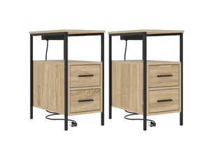 Table de chevet - cabinet de chevet - table de nuit 2 pièces chêne sonoma 30 x 48 x 61 cm