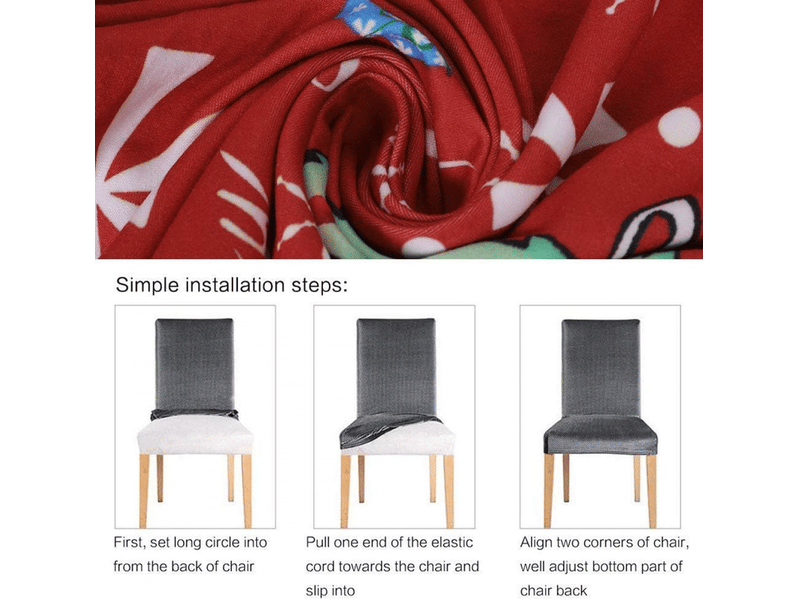  Ensemble de housses de chaises élastiques de noël, convenant aux restaurants, mariages, hôtels, fêtes, banquets, rouge XLH-ZLS-009353MF - Conforama E