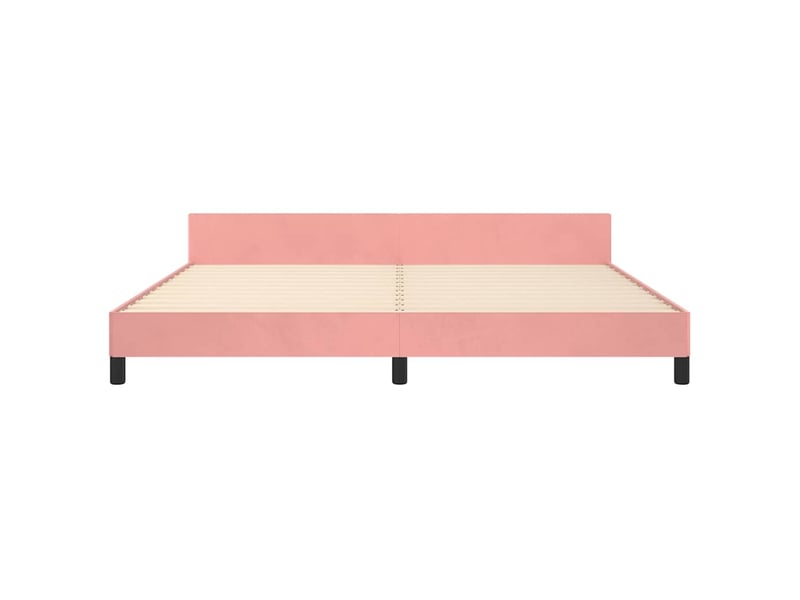  Lit double- lit adulte -  cadre de lit et tête de lit sans matelas rose 200x200cm velours  - Conforama D