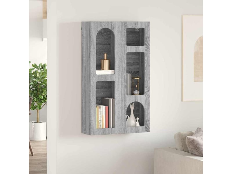  Armoire suspendue, meuble de rangement elst sonoma gris 59x20x100 cm  - Conforama D