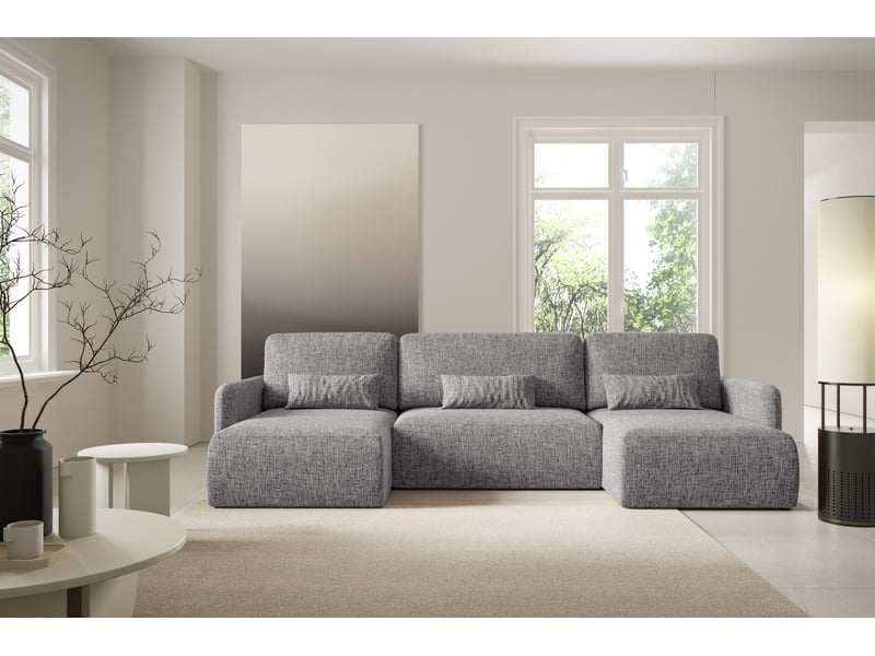 Canapé d'angle convertible livello u gris - Conforama B