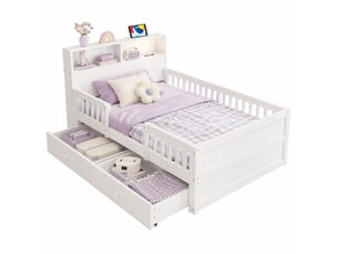Lit avec rangement 90x190 cm HAUSS SPOLE   coloris blanc