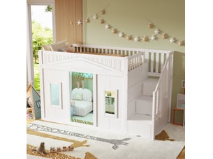 Lit mezzanine 90x200 cm MODENVIE   coloris blanc