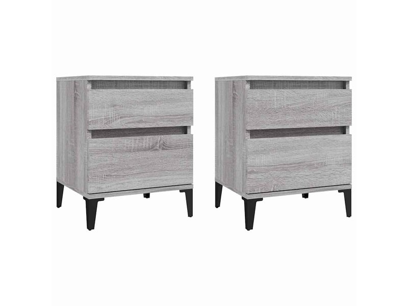  Lot de 2 table de chevet chanmbre, table d'appoint sonoma gris 40x35x50 cm  - Conforama A