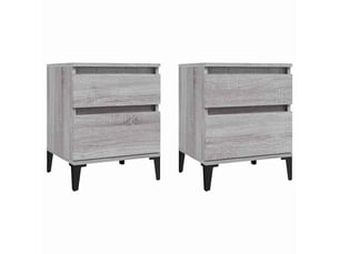 Lot de 2 table de chevet chanmbre, table d'appoint sonoma gris 40x35x50 cm