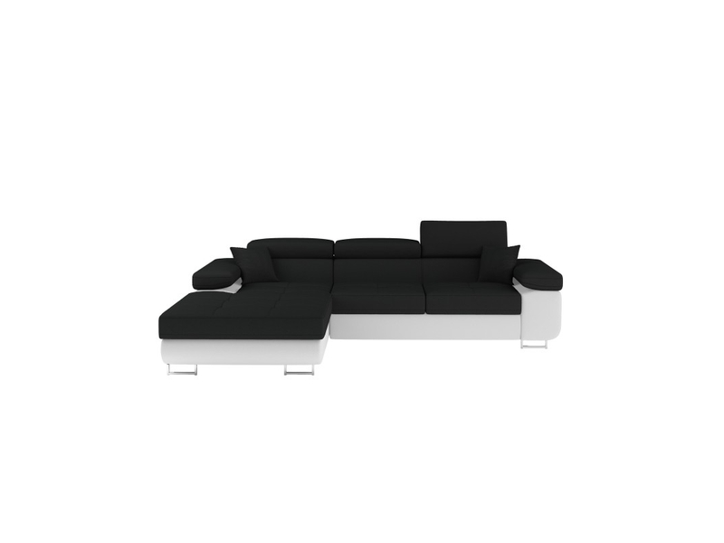  Canapé d'angle convertible amanda noir et blanc en tissu chiné  - Conforama A