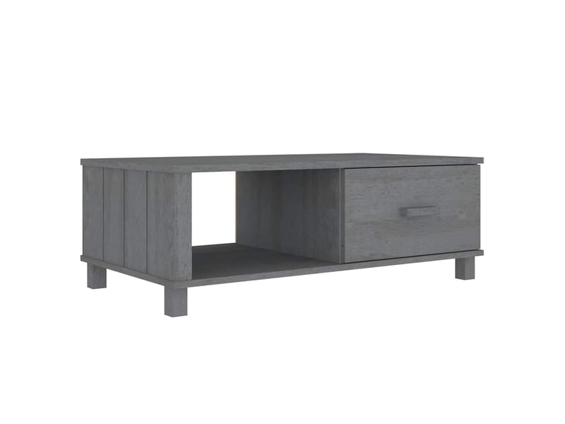  Table basse - table de salon - table à thé hamar gris foncé 100x55x35 cm bois massif de pin  - Conforama A