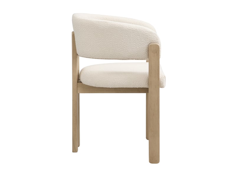  Lot de 4 chaises avec accoudoirs 60x51x80 cm en tissu bouclé beige, naturel  - Conforama R
